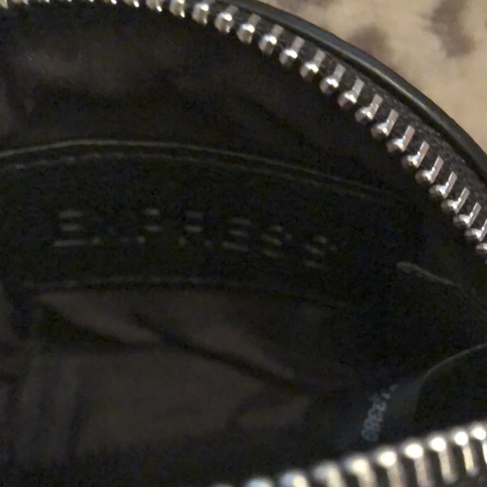 Express Black Faux Leather Coin Purse Keychain Jewels Tassel